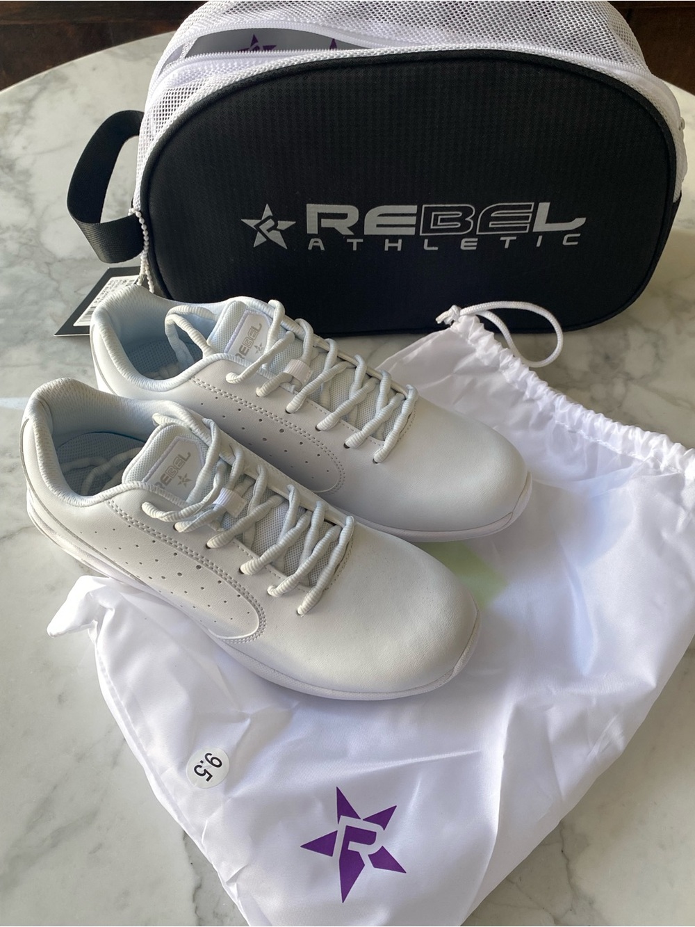 Rebel Rise II Cheer Shoes Size 9.5 White With Travel Bag NEW! RI0200095U - Picture 3 of 15